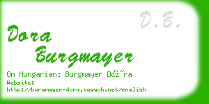 dora burgmayer business card